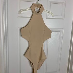 🔥 Hot Sale 🔥Woman Sexy Body Suit. Color: Tan. Size: Small.